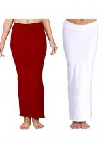 Lycra Red And White Casual Wear Plain Shapewear